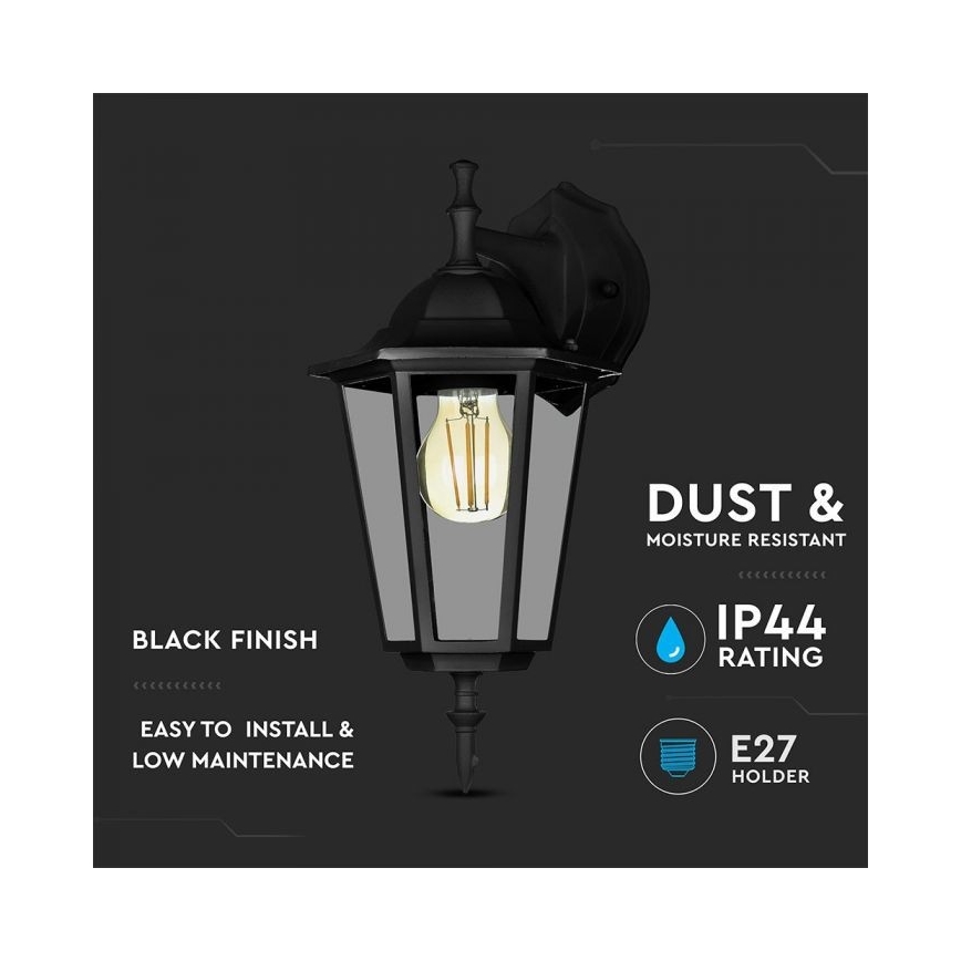 Aplique de exterior 1xE27/40W/230V IP44 negro