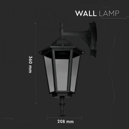 Aplique de exterior 1xE27/40W/230V IP44 negro