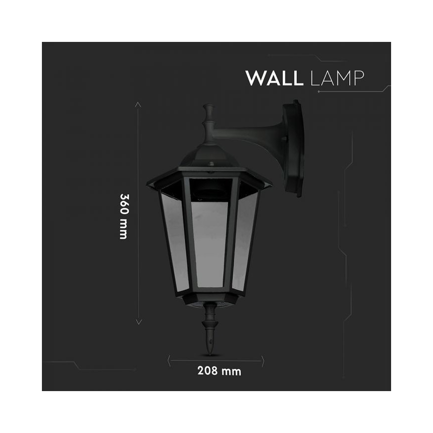 Aplique de exterior 1xE27/40W/230V IP44 negro