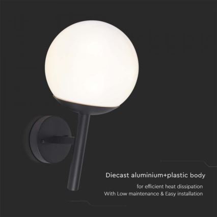 Aplique de exterior 1xE27/60W/230V IP44 negro