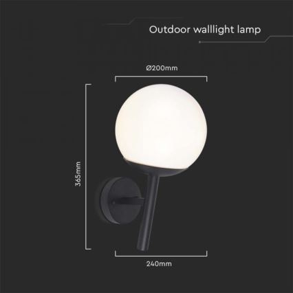 Aplique de exterior 1xE27/60W/230V IP44 negro