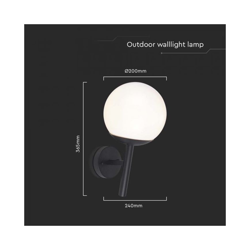 Aplique de exterior 1xE27/60W/230V IP44 negro