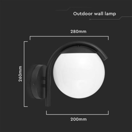 Aplique de exterior 1xE27/60W/230V IP44 negro