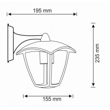 Aplique de exterior IGMA 1xE27/12W/230V IP44