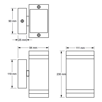 Aplique de exterior LITEK 2xGU10/30W/230V IP44 gris