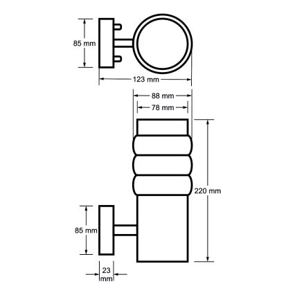 Aplique de exterior LULA BIS 1xE27/60W/230V IP44 acero inoxidable