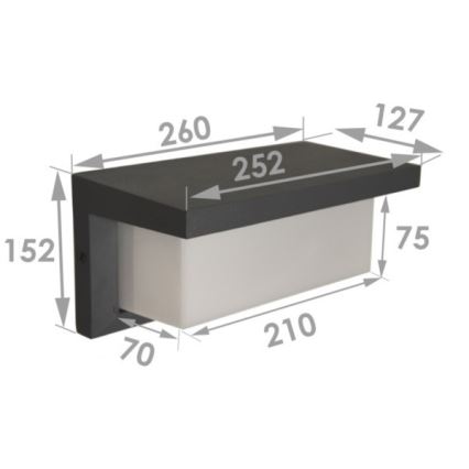 Aplique de exterior NEELY 1xE27/12W/230V IP54 negro
