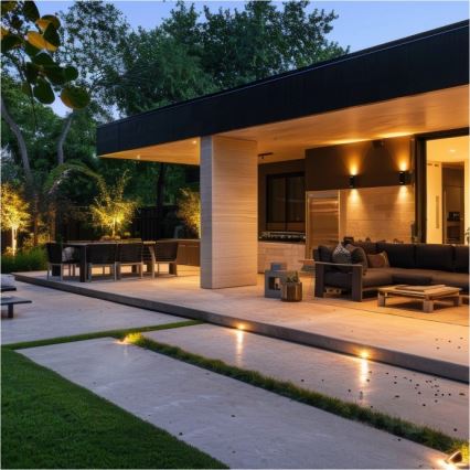 Aplique de exterior QUERK 2xGU10/35W/230V IP54 15 cm negro