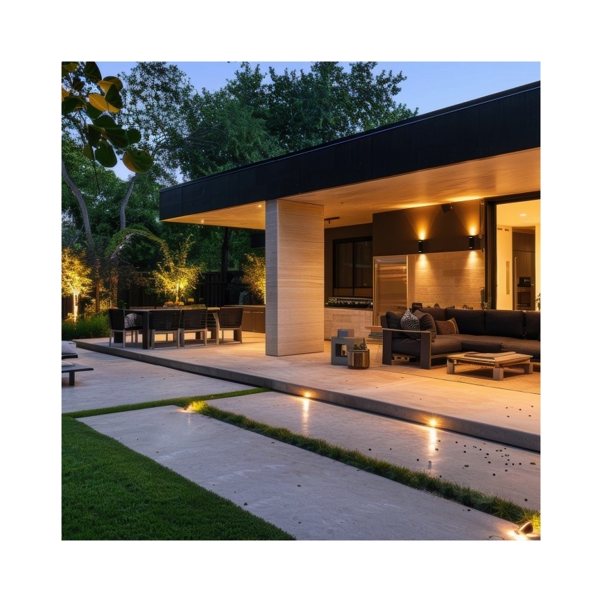 Aplique de exterior QUERK 2xGU10/35W/230V IP54 15 cm negro