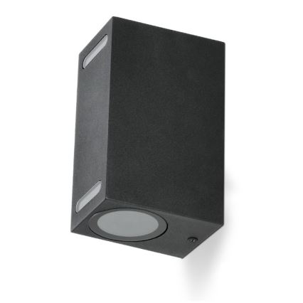 Aplique de exterior QUERK 2xGU10/35W/230V IP54 15 cm negro