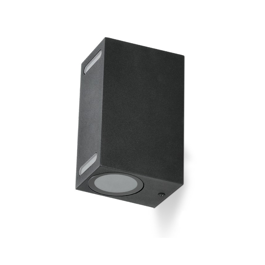 Aplique de exterior QUERK 2xGU10/35W/230V IP54 15 cm negro