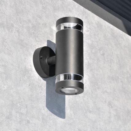 Aplique de exterior RINO 2xGU10/12W/230V IP54 negro