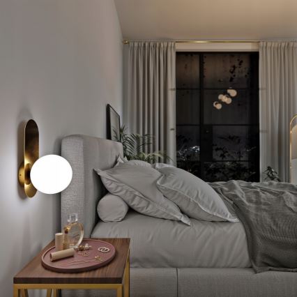 Aplique de pared 1xE27/40W/230V dorado/blanco