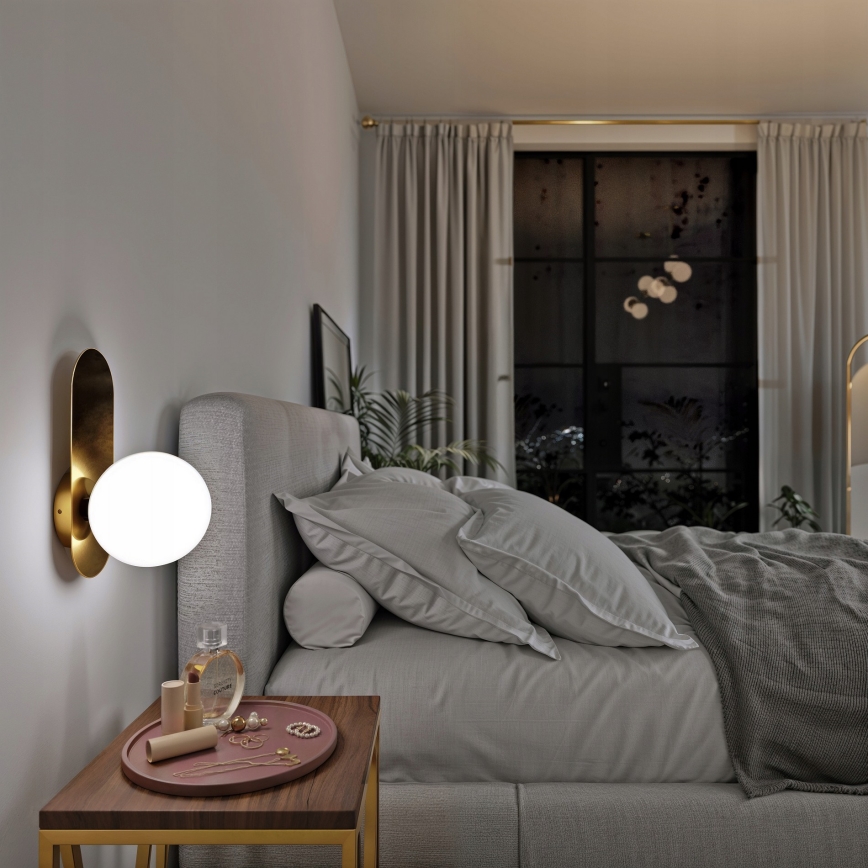 Aplique de pared 1xE27/40W/230V dorado/blanco