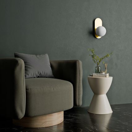 Aplique de pared 1xE27/40W/230V dorado/blanco