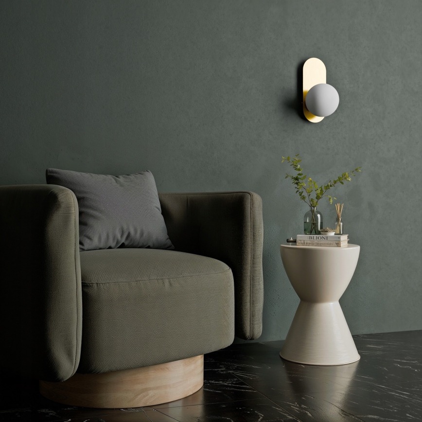 Aplique de pared 1xE27/40W/230V dorado/blanco