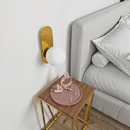 Aplique de pared 1xE27/40W/230V dorado/blanco