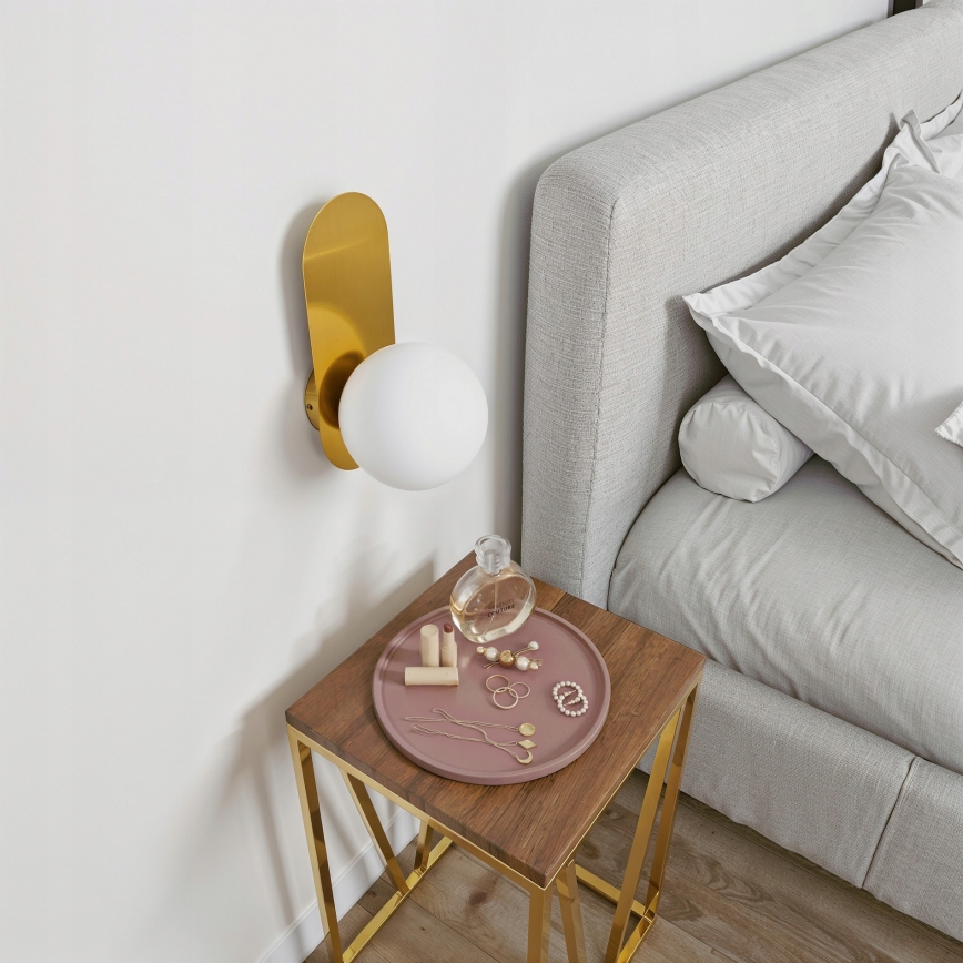 Aplique de pared 1xE27/40W/230V dorado/blanco