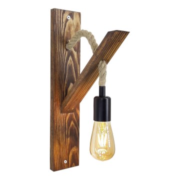Aplique de pared AHSAP 1xE27/40W/230V, acabado pino nogal