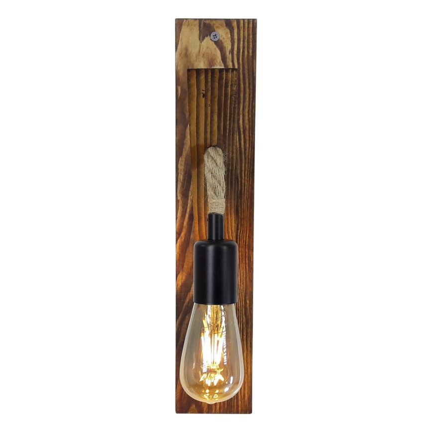 Aplique de pared AHSAP 1xE27/40W/230V, acabado pino nogal