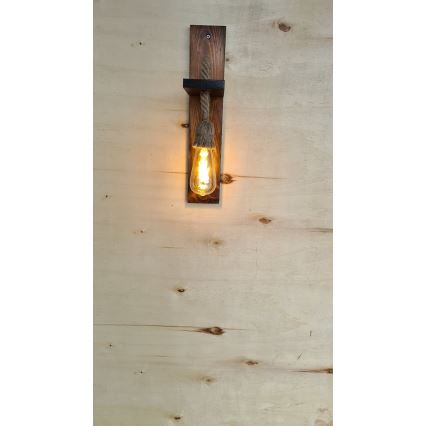 Aplique de pared AHSAP 1xE27/40W/230V, pino/nogal