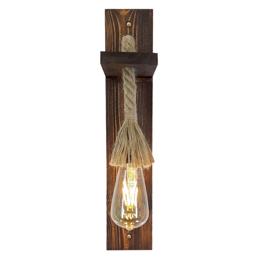 Aplique de pared AHSAP 1xE27/40W/230V, pino/nogal
