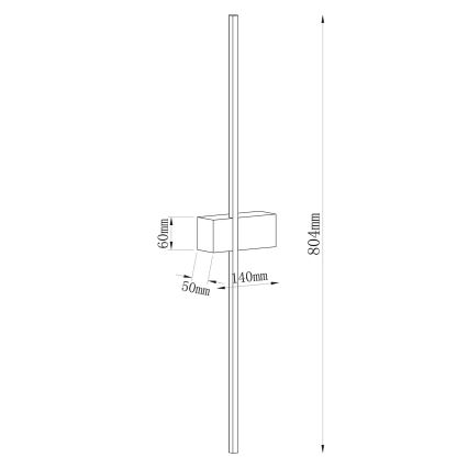 Aplique de pared AISHA LED/12W/230V 4000K 80 cm dorado
