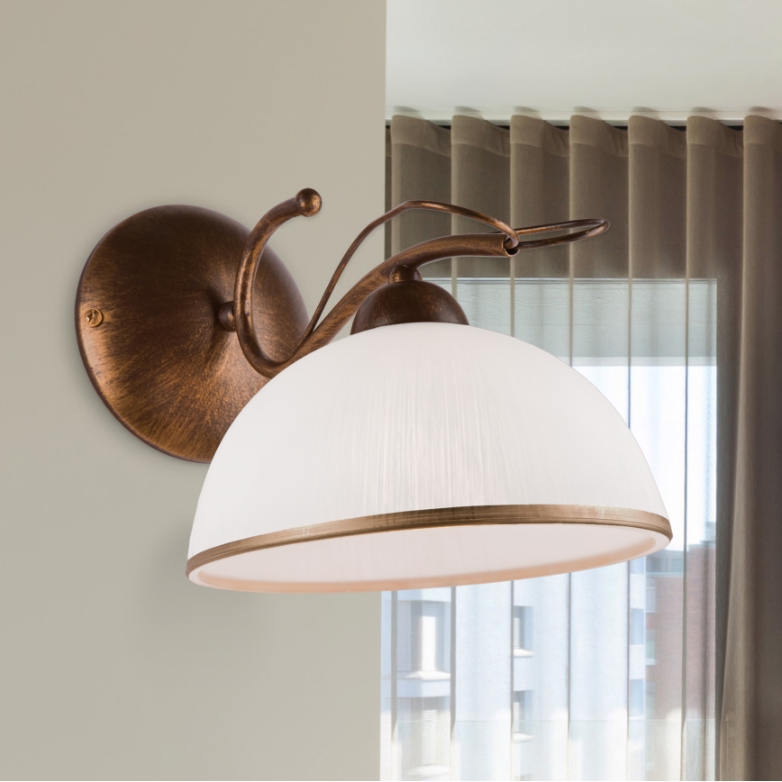 Aplique de pared COBRA 1xE27/60W/230V bronce/pátina