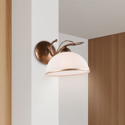 Aplique de pared COBRA 1xE27/60W/230V bronce/pátina