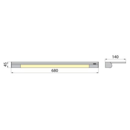 Aplique de pared con estante APERA T5 G5/13W/230V 68 cm