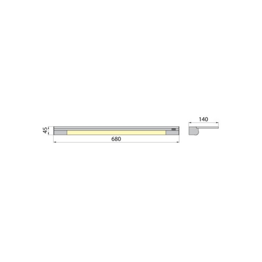 Aplique de pared con estante APERA T5 G5/13W/230V 68 cm