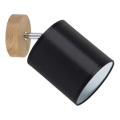 Aplique de pared con foco APRILLIA 1xE27/25W/230V, acabado roble/negro