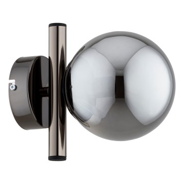 Aplique de pared ERAL 1xE14/10W/230V cromo brillante/negro/ahumado