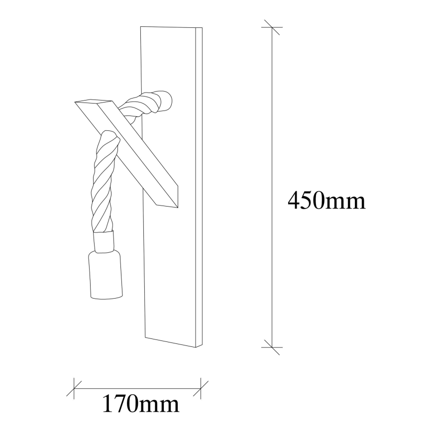 Aplique de pared EREBOS 1xE27/40W/230V marrón