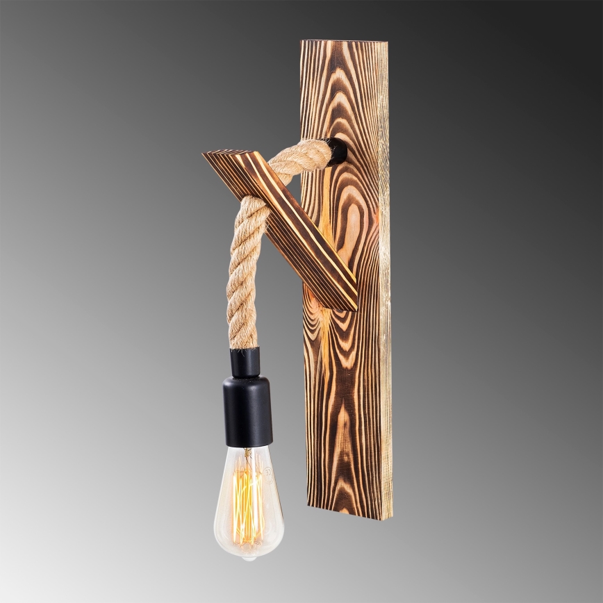 Aplique de pared EREBOS 1xE27/40W/230V marrón