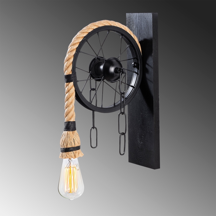 Aplique de pared EREBOS 1xE27/40W/230V negro/marrón