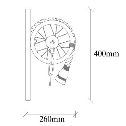 Aplique de pared EREBOS 1xE27/40W/230V negro/marrón