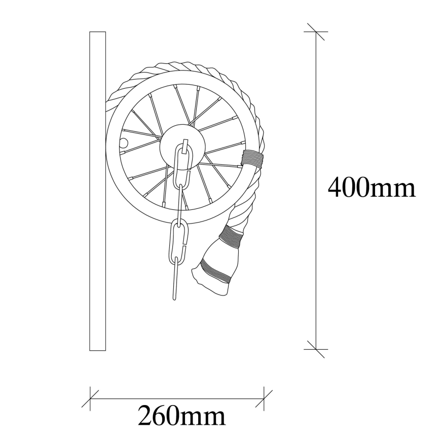 Aplique de pared EREBOS 1xE27/40W/230V negro/marrón