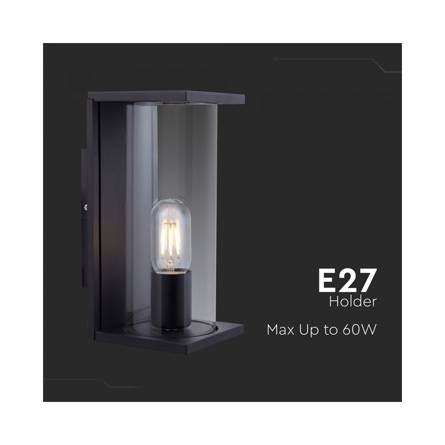 Aplique de pared exterior 1xE27/60W/230V IP44 negro