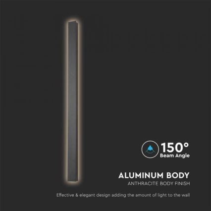 Aplique de pared exterior LED/10W/230V 3000K IP65 51 cm antracita