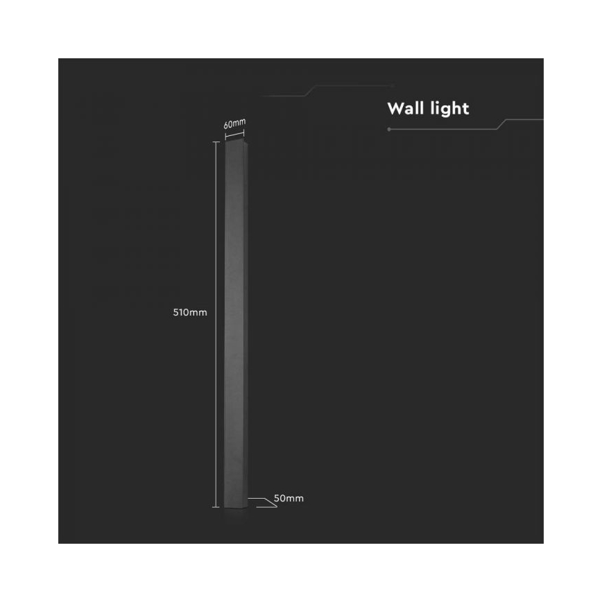 Aplique de pared exterior LED/10W/230V 3000K IP65 51 cm antracita