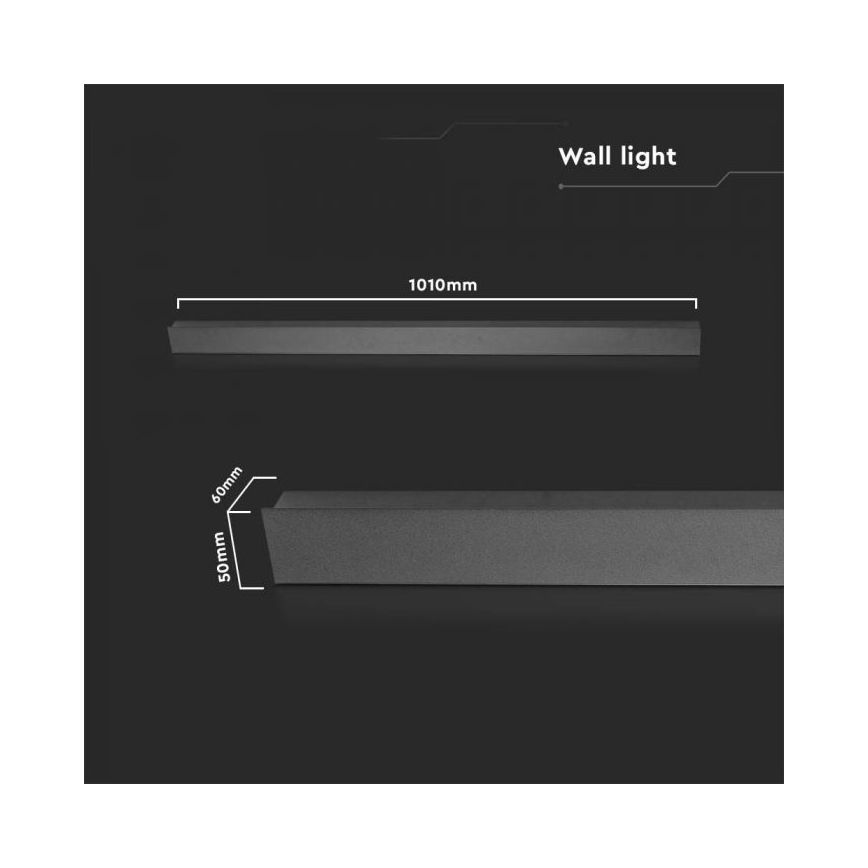 Aplique de pared exterior LED/16W/230V 3000K IP65 101 cm antracita