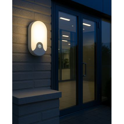 Aplique de pared exterior LED con sensor de movimiento LED/18W/230V IP44 blanco