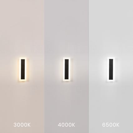 Aplique de pared exterior LED WOW LED/10W/230V 3000/4000/6500K 30 cm IP54 negro