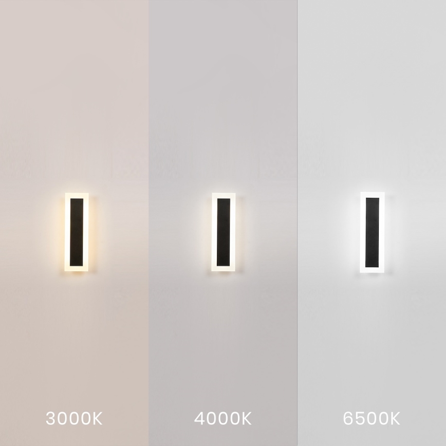 Aplique de pared exterior LED WOW LED/10W/230V 3000/4000/6500K 30 cm IP54 negro