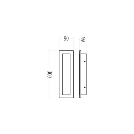 Aplique de pared exterior LED WOW LED/10W/230V 3000/4000/6500K 30 cm IP54 negro