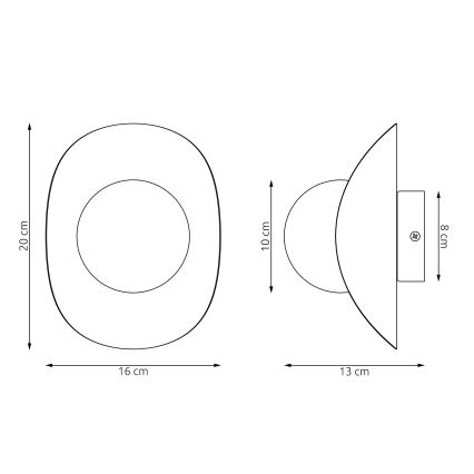 Aplique de pared FIERO 1xG9/8W/230V gris