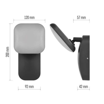 Aplique de pared flexible LED para exterior NIKA LED/12,5W/230V IP44