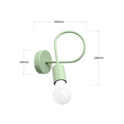 Aplique de pared flexible OXFORD 1xE27/15W/230V verde
