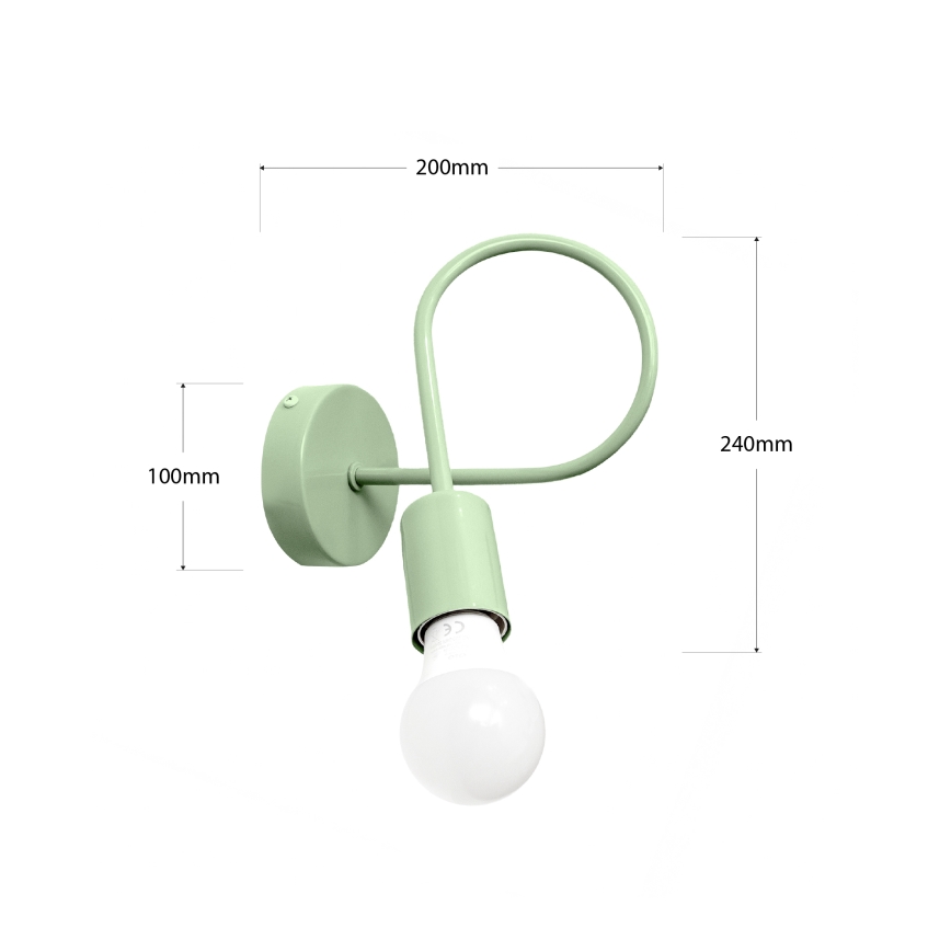 Aplique de pared flexible OXFORD 1xE27/15W/230V verde